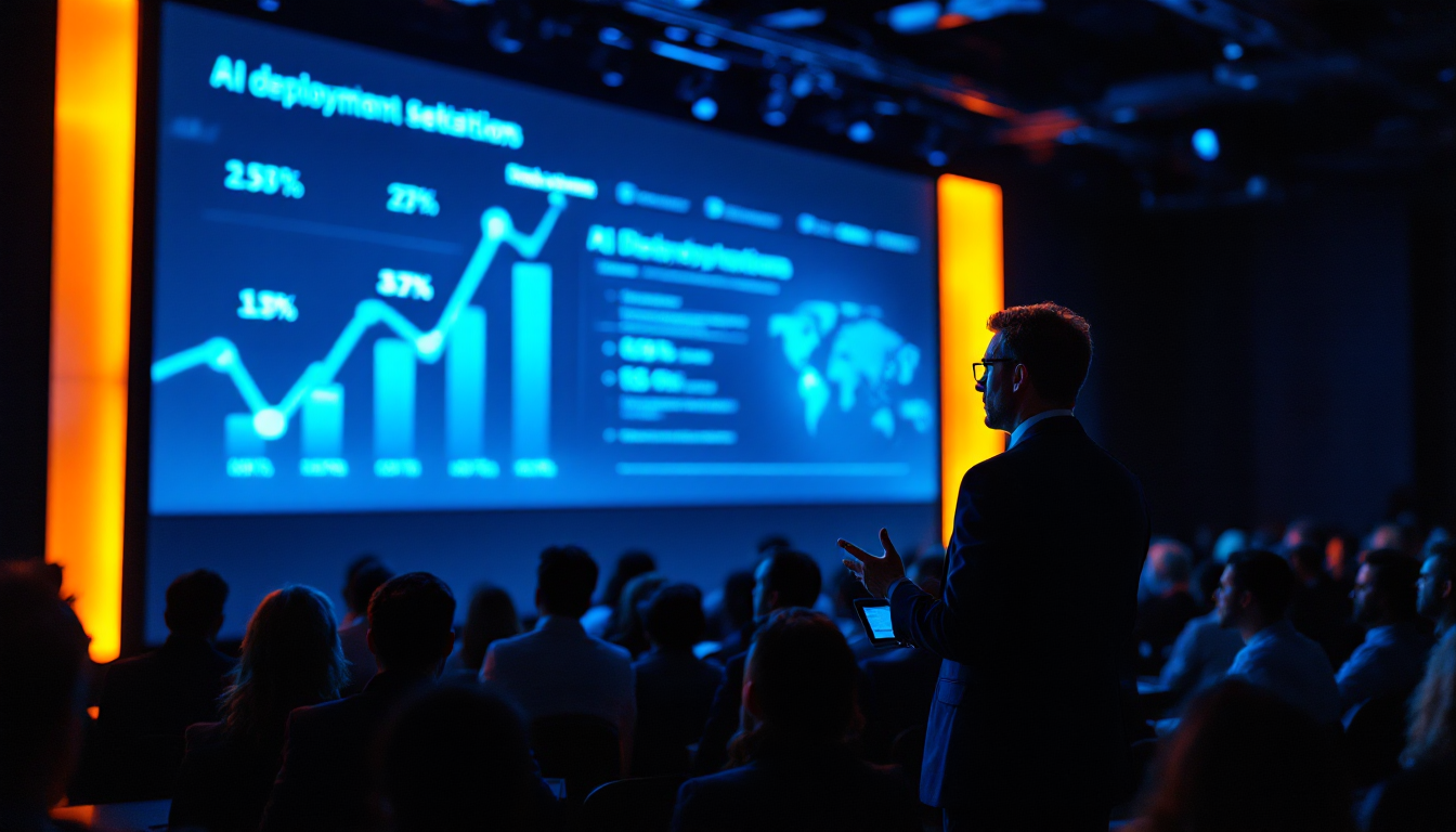 Editorial photograph: 97% of Executives Deployed AI Agents. Only 29% See ROI. The Gap Is the Story of 2026.